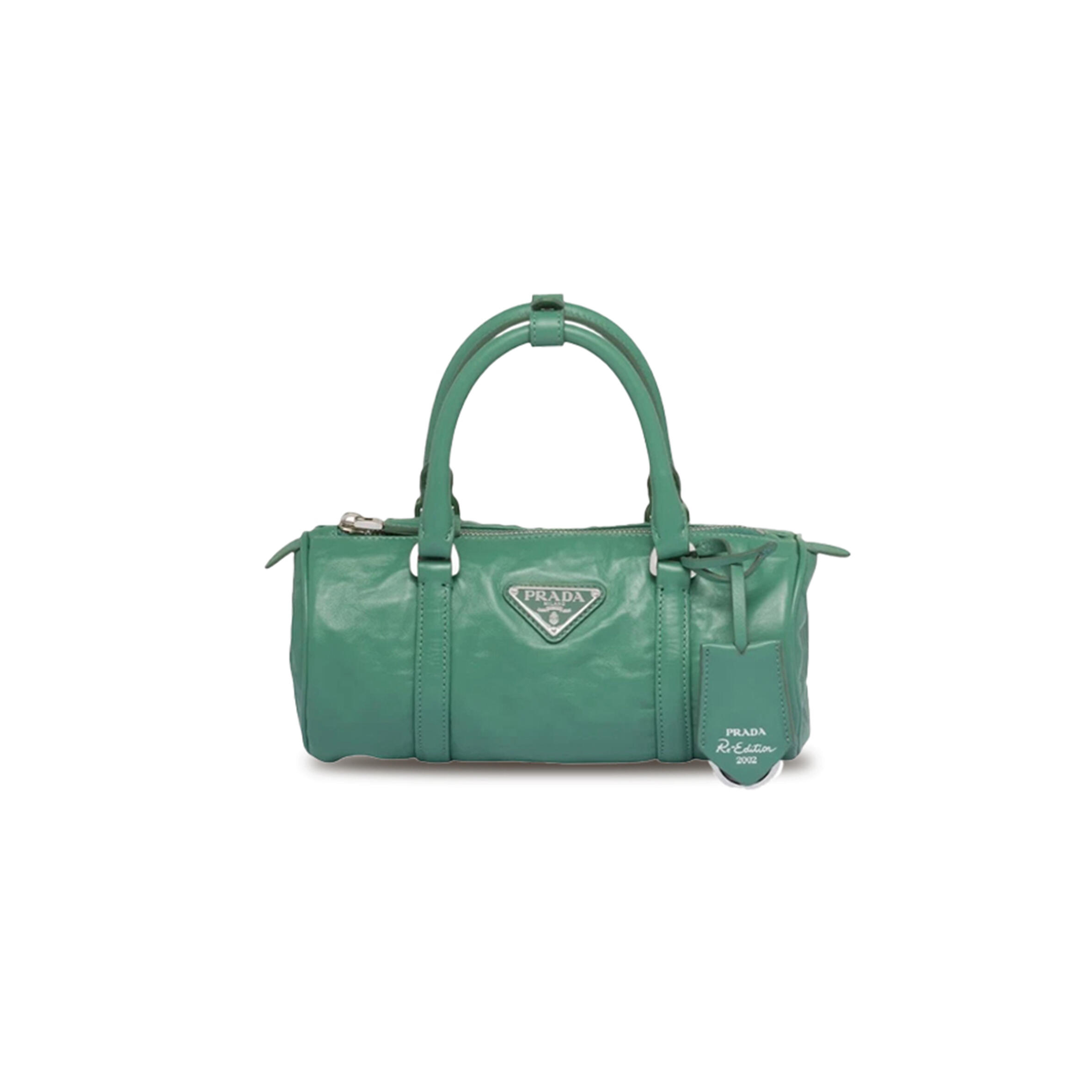 Pra*a pencil antique leather top handle bag 1ba389 (22*10*9cm)